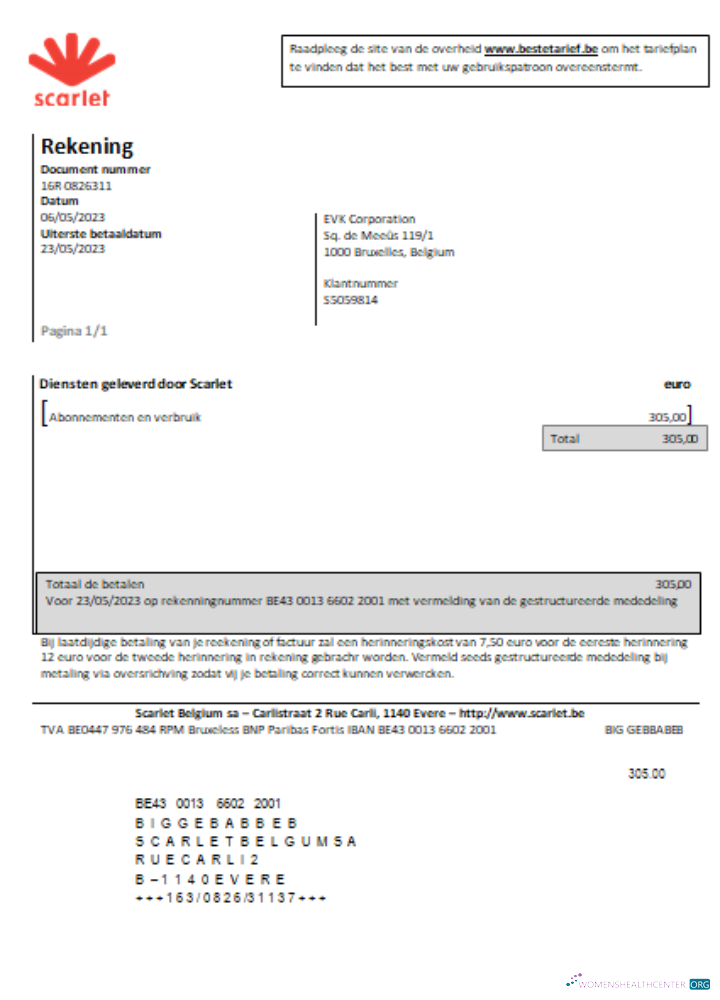 Download Scarlet telecommunications utility business bill, SCR Photoshop template
